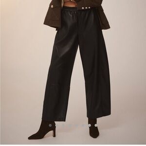 Pilcro Izzie Relaxed Pull-on Barrel Pants in vegan leather NWOT